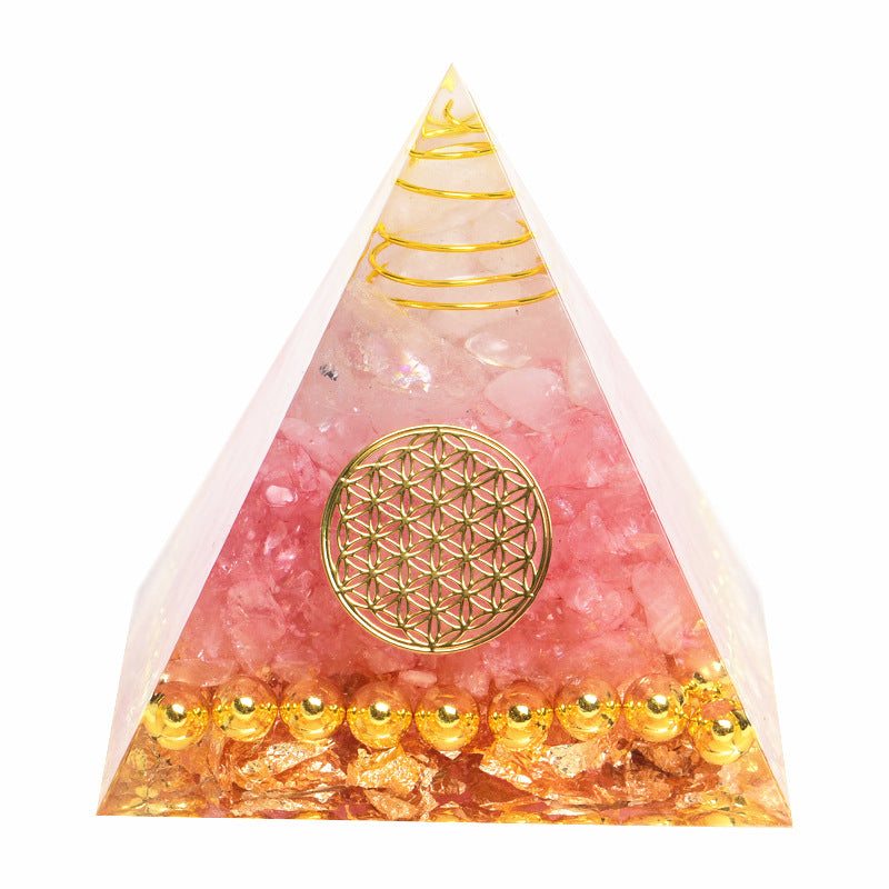 Natural Tiger Eye Orgonite Pyramid Healing Crystals Centerpiece Energy Generator Reiki Chakra Multiplier Orgone Amethyst Meditation - Blu Obsidian
