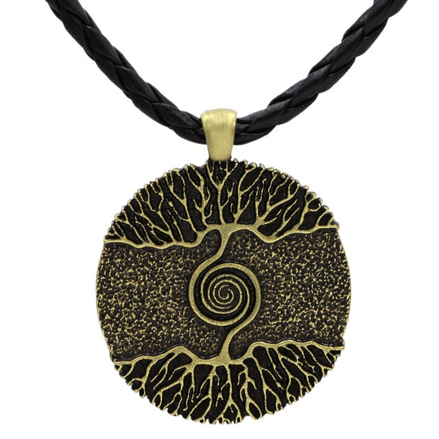 World tree double-sided pendant - Blu Obsidian