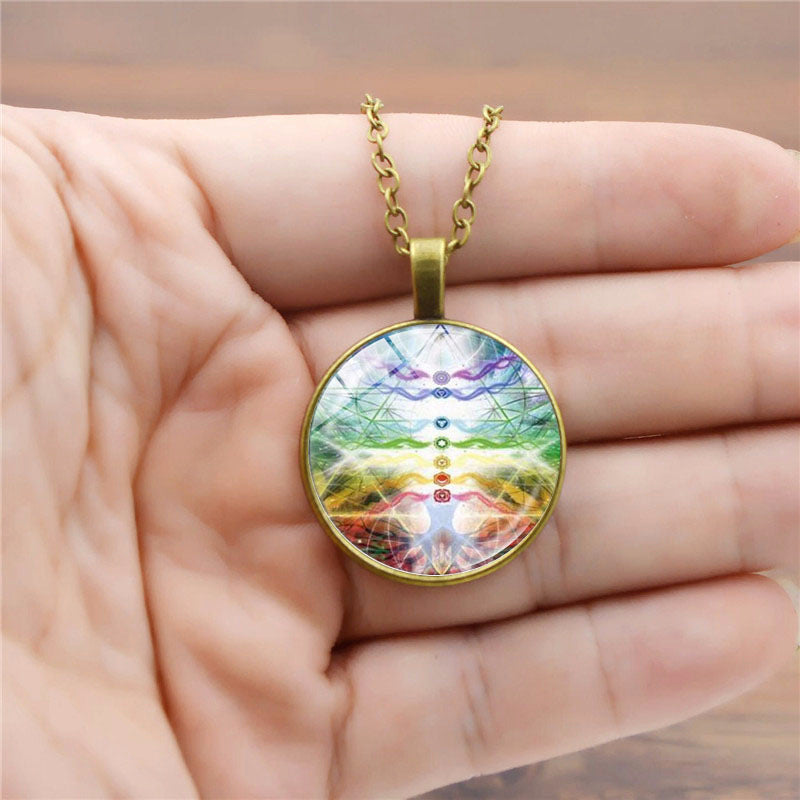Yoga Meditation Chakra Time Gemstone Necklace