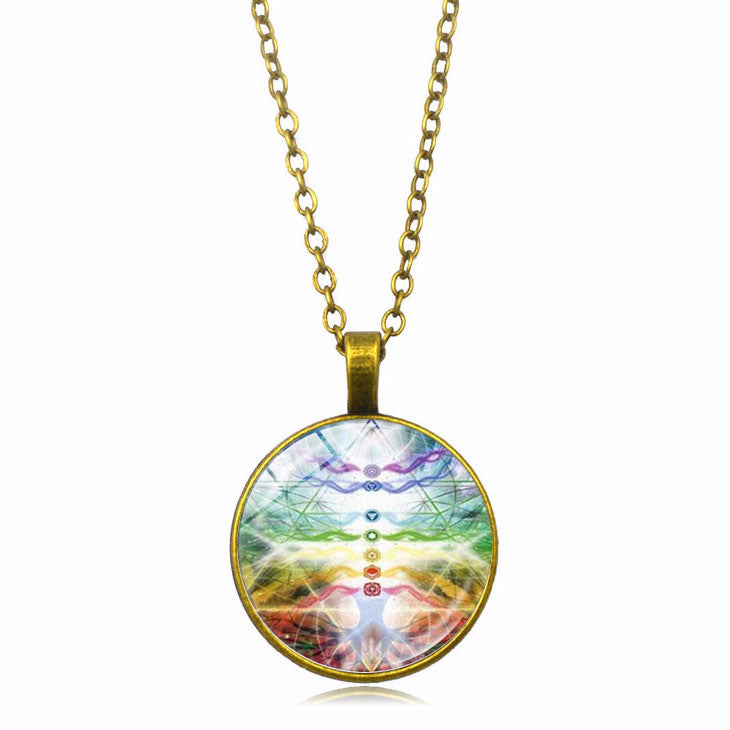 Yoga Meditation Chakra Time Gemstone Necklace