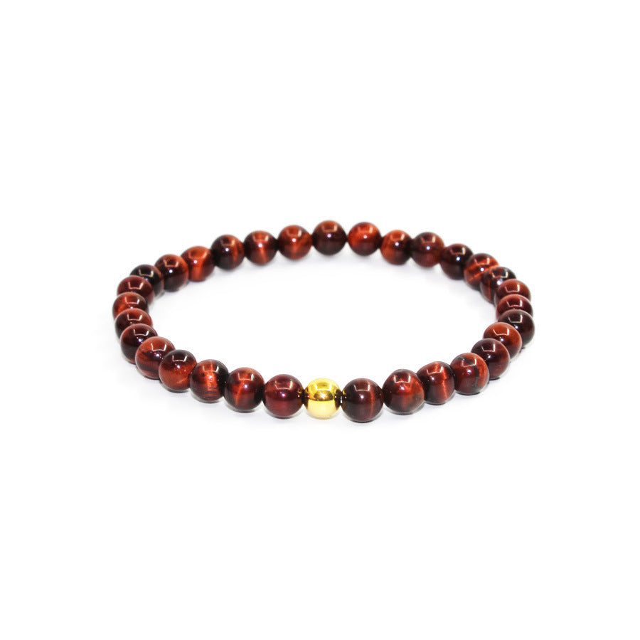 6mm Natural Stone Bracelet Turquoise Tigers Eye 24k Gold And Copper Bead Bracelet