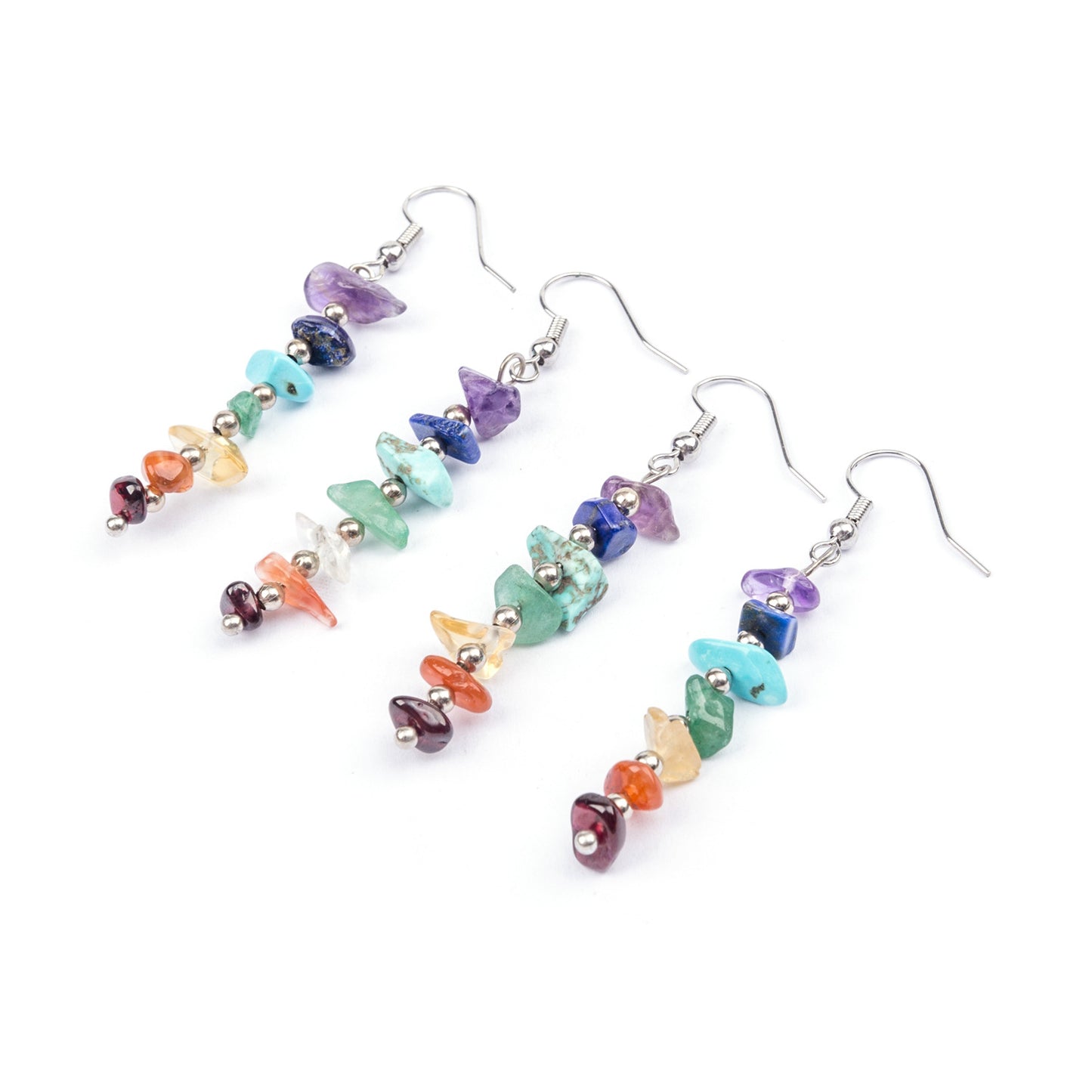 Hand-wound Seven Chakra Earrings