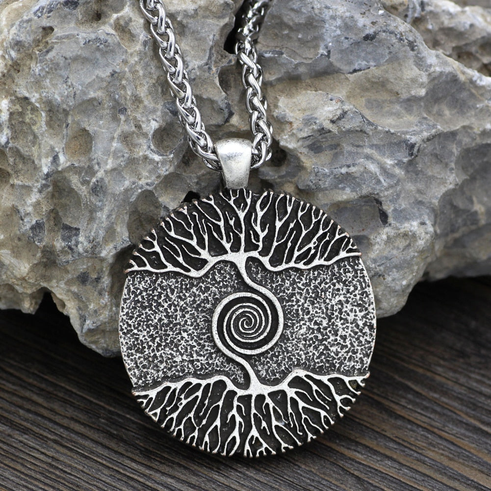 World tree double-sided pendant - Blu Obsidian