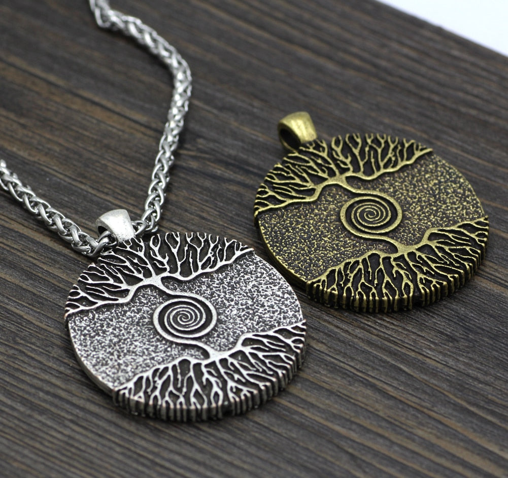 World tree double-sided pendant - Blu Obsidian