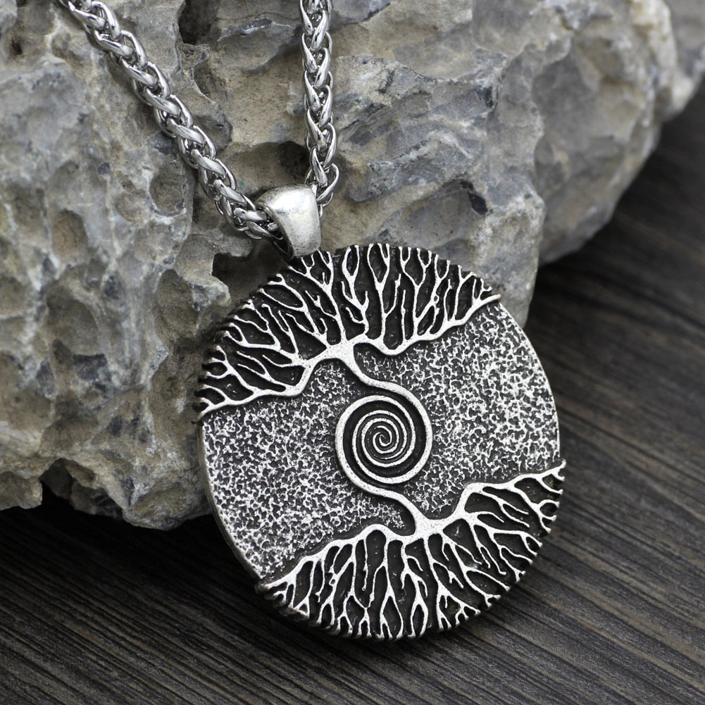 World tree double-sided pendant - Blu Obsidian