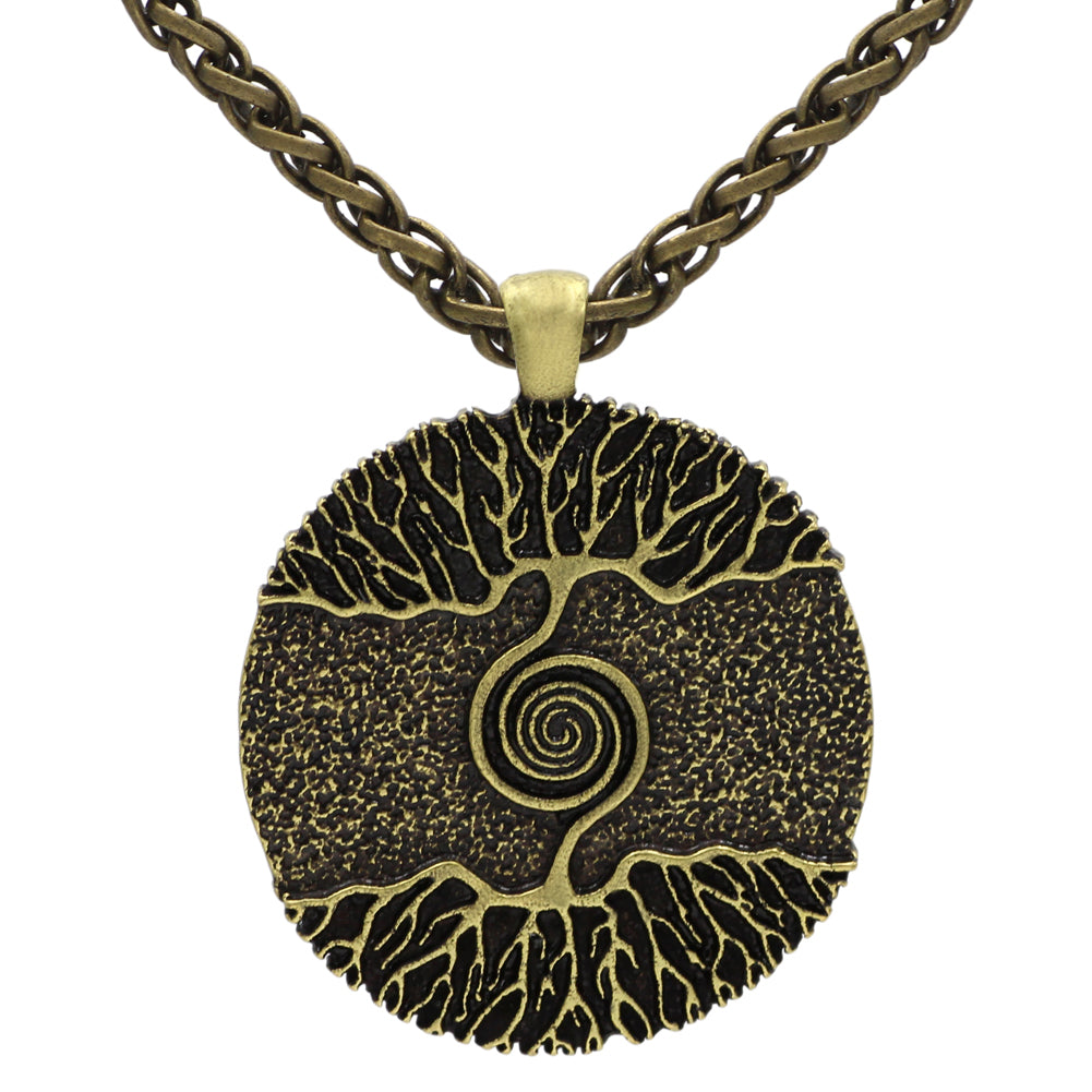 World tree double-sided pendant - Blu Obsidian