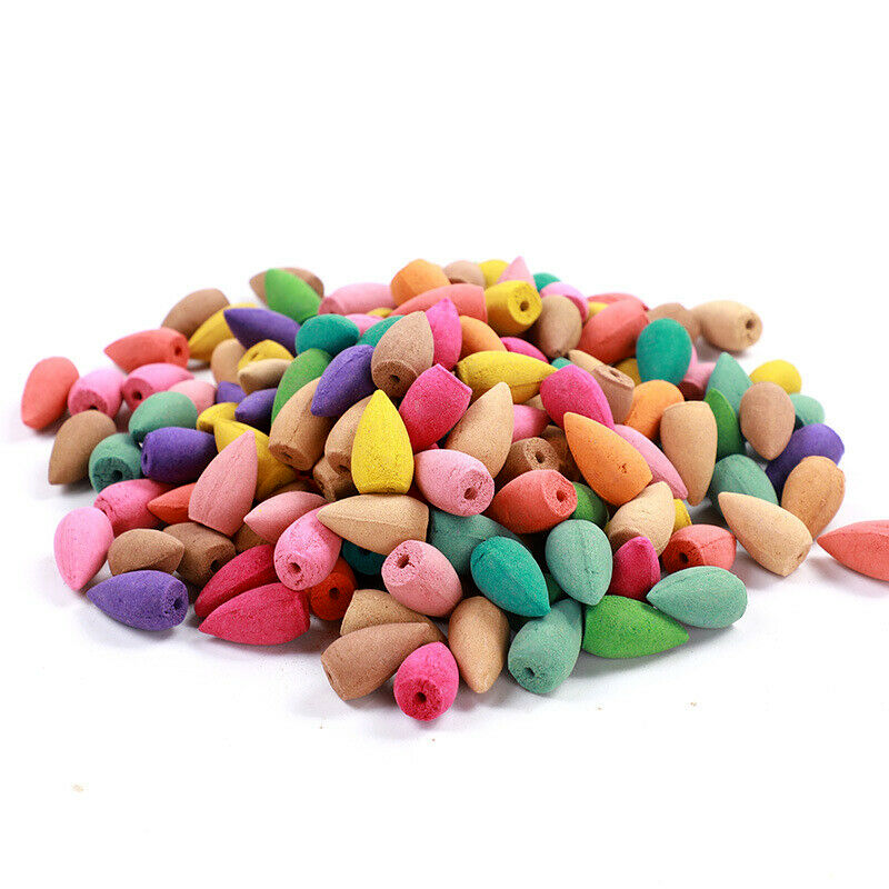 100Pcs Backflow Incense Cones Burner Heavy Smoke Waterfall Buddhism Smoke Cones - Blu Obsidian