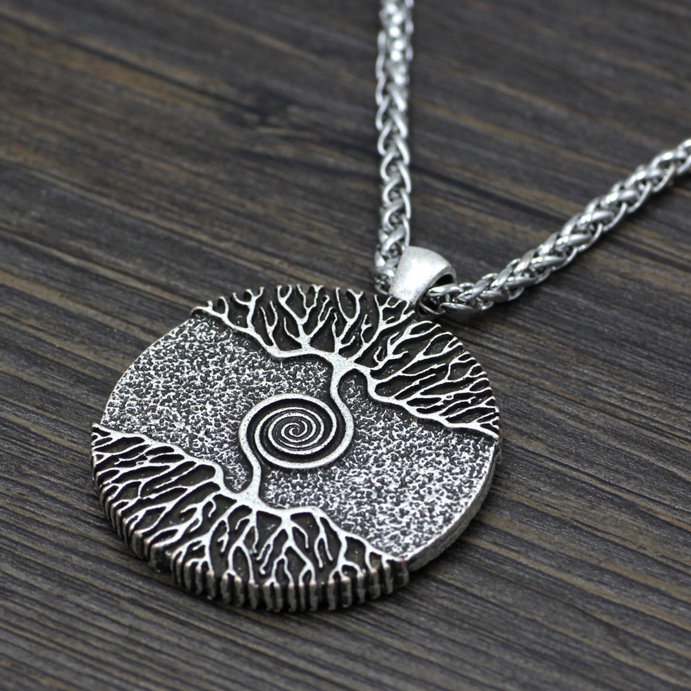 World tree double-sided pendant - Blu Obsidian
