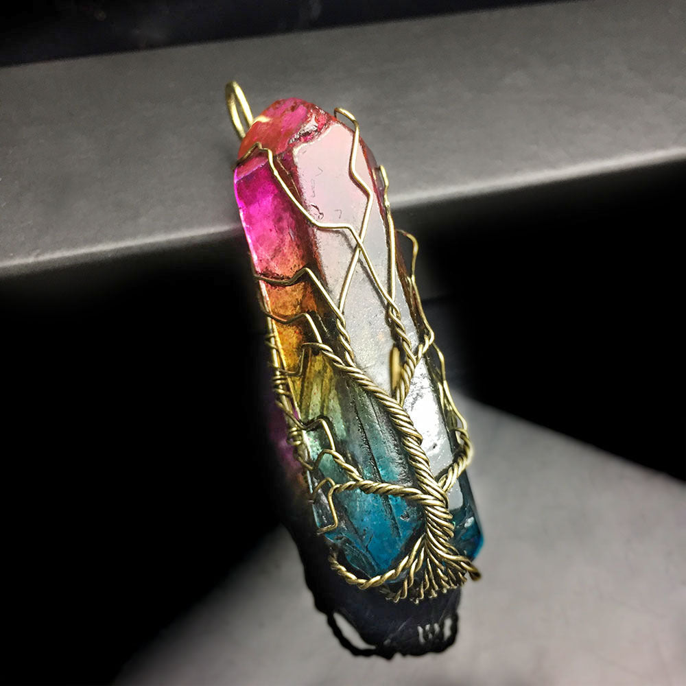 Natural Stone Rainbow Charms Pendant