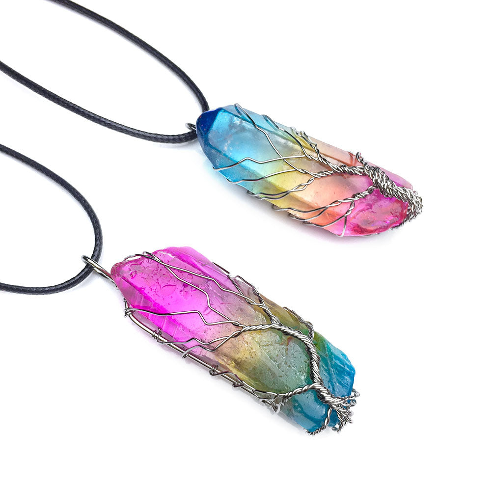 Natural Stone Rainbow Charms Pendant