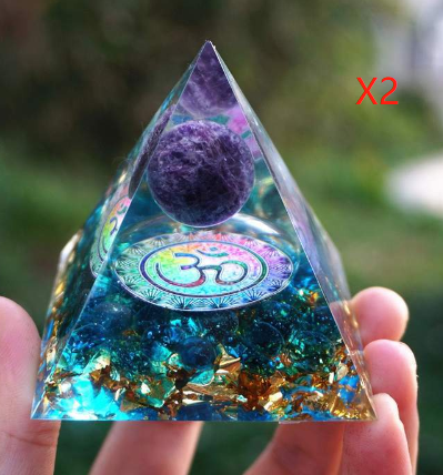 Natural Tiger Eye Orgonite Pyramid Healing Crystals Centerpiece Energy Generator Reiki Chakra Multiplier Orgone Amethyst Meditation - Blu Obsidian
