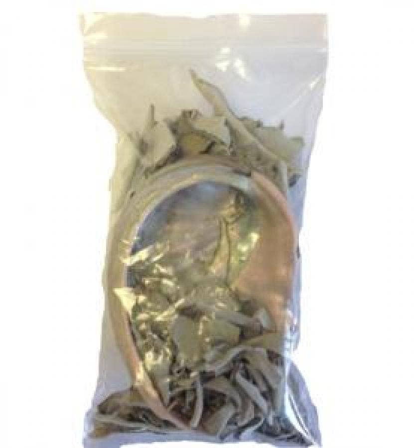 White Sage Loose + Red Abalone Shell (3x4Bag) - Blu Obsidian